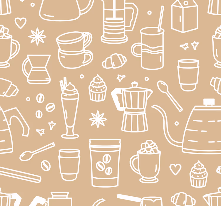 Rollo fenster küche mit kaffeetassen und gläsern muster - TenStickers