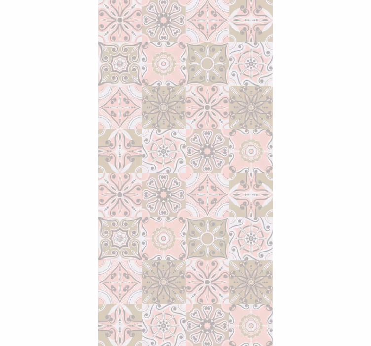 Rollo fenster küche in rosa und grauen fliesen - TenStickers