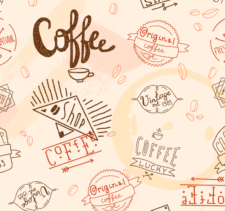 Rollo fenster küche mit kaffeetassen motiven - TenStickers