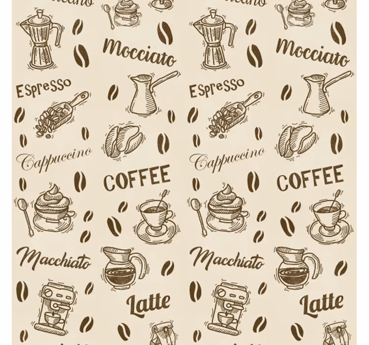Rollo fenster küche mit 3d kaffeemuster namen - TenStickers