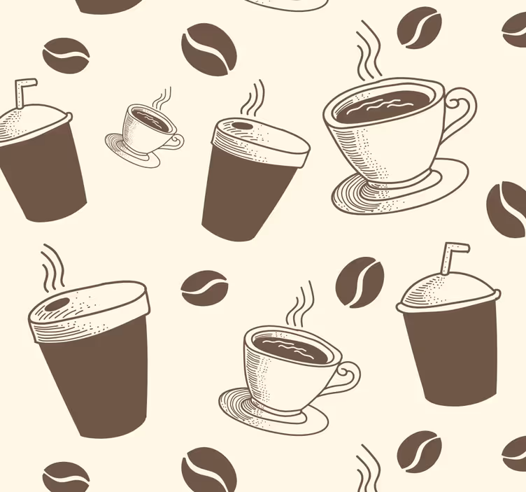 Rollo fenster küche kaffee weiß-türkis - TenStickers