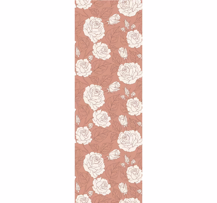 Rollo fenster esszimmer terracotta große rosen - TenStickers