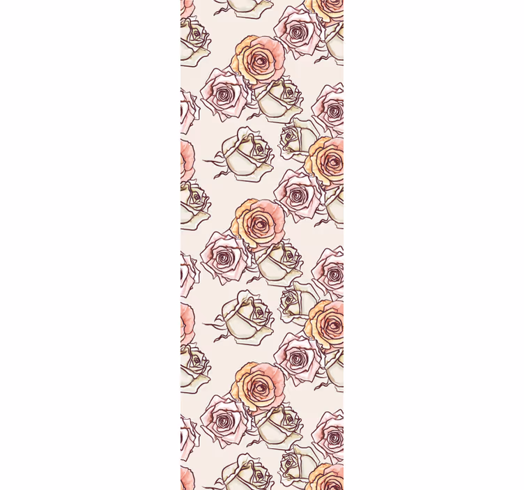 Rollo fenster esszimmer im englischen rosendesign - TenStickers