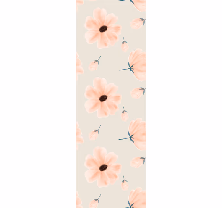 Rollo fenster esszimmer große blumen aquarellbeige - TenStickers