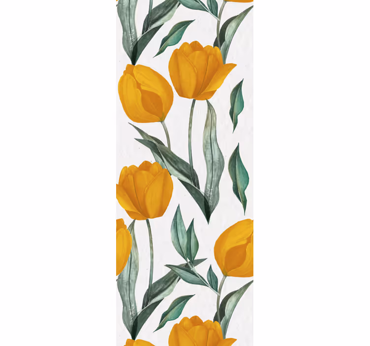 Rollo fenster esszimmer mit muster von gelben tulpen - TenStickers