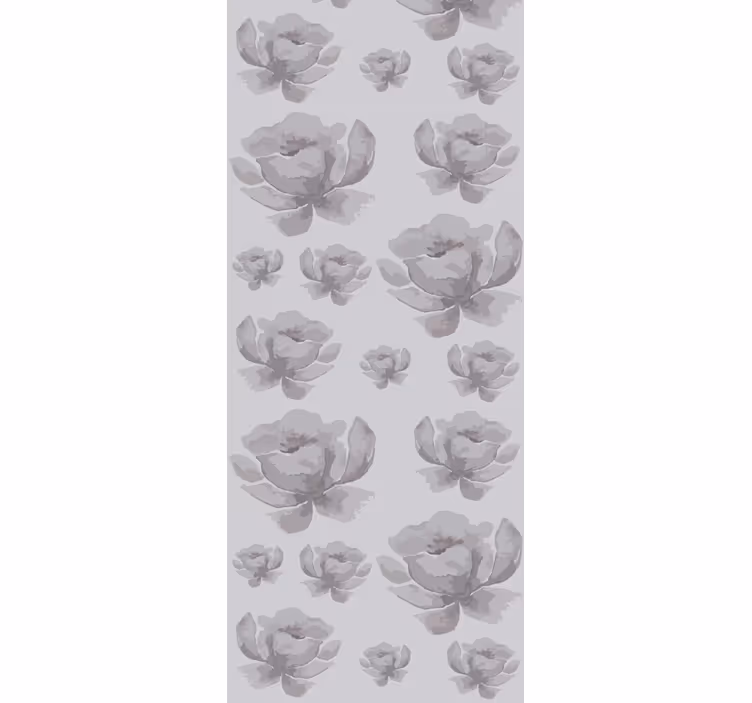 Rollo fenster esszimmer mit grauem blumenmuster der 80er - TenStickers