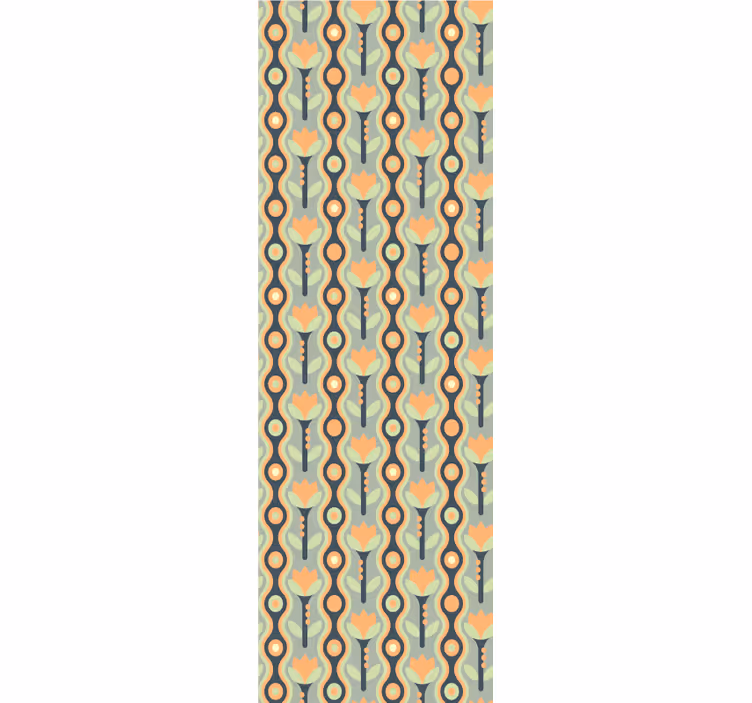 Rollo fenster esszimmer orange unregelmäßiges floral - TenStickers