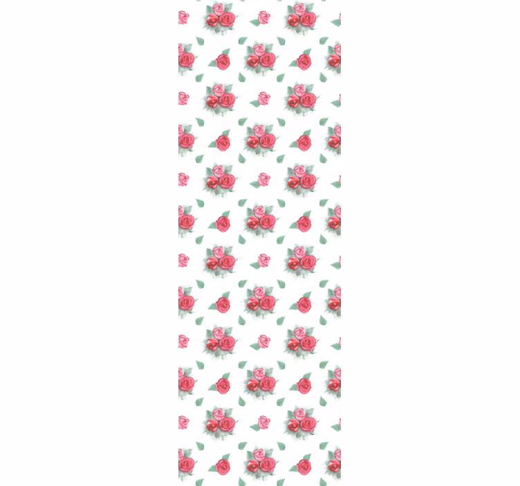 Rollo fenster esszimmer mit pinken und roten rosen - TenStickers