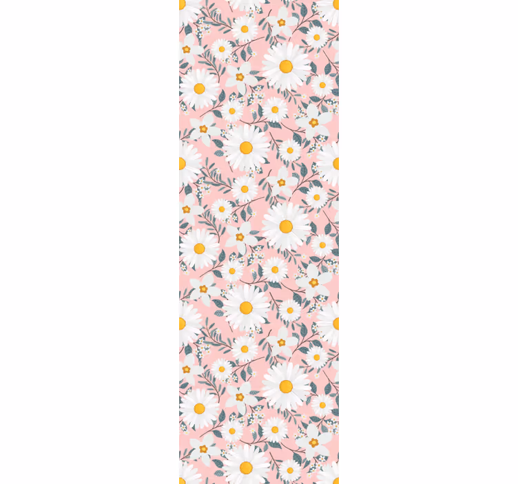 Rollo fenster esszimmer mit pinken gänseblümchen - TenStickers