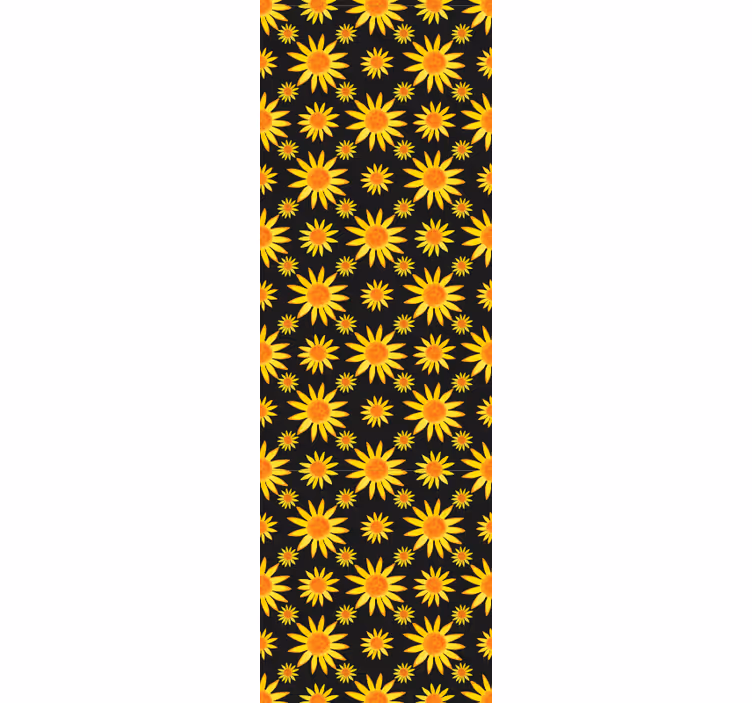 Rollo fenster esszimmer sonnenblume schwarzer hintergrund - TenStickers