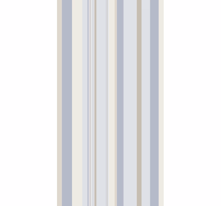 Rollo fenster esszimmer streifen blau beige 80er - TenStickers
