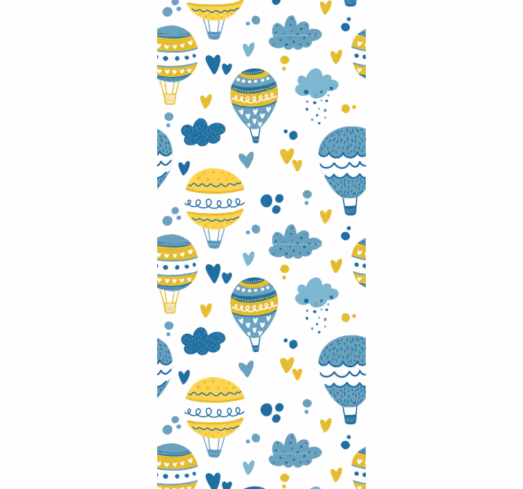 Rollo fenster kinderzimmer mit blauen und gelben ballons - TenStickers