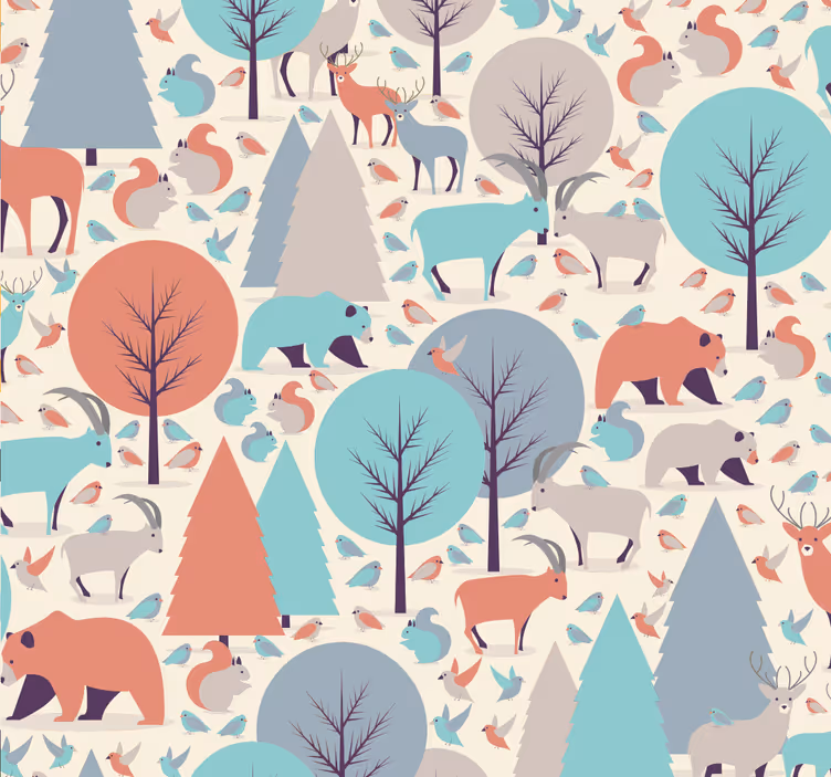 Rollo fenster kinderzimmer nordische waldlandschaft - TenStickers