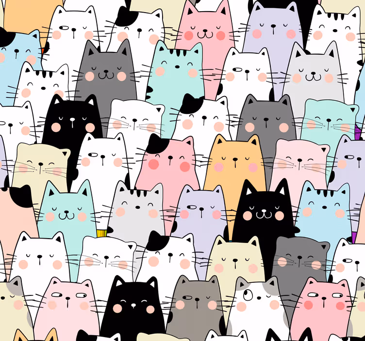Rollo fenster kinderzimmer mit katzenmotiv - TenStickers