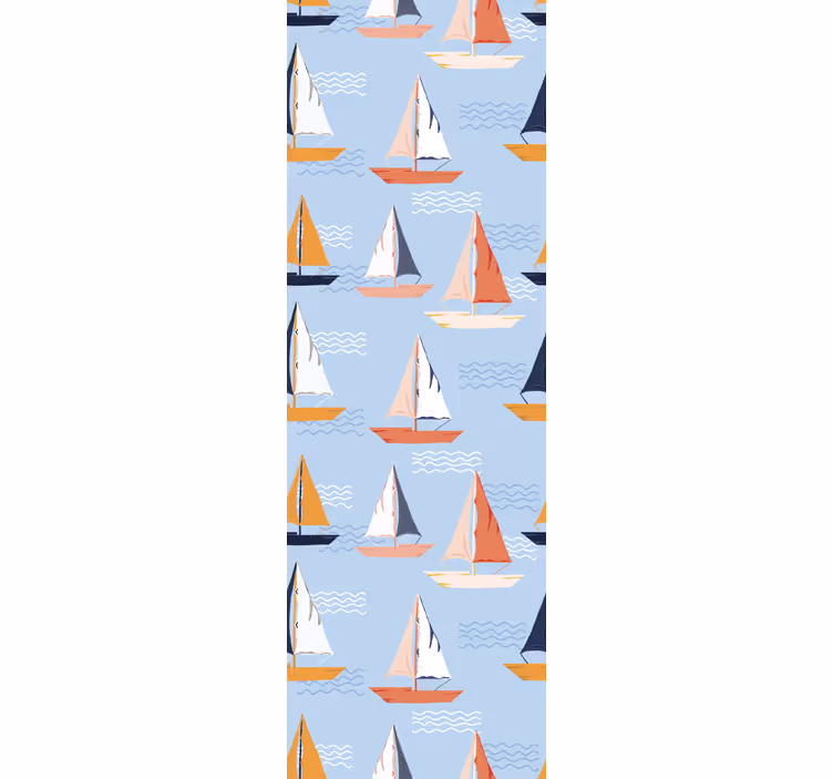 Rollo fenster kinderzimmer fröhliches segelbootmuster - TenStickers