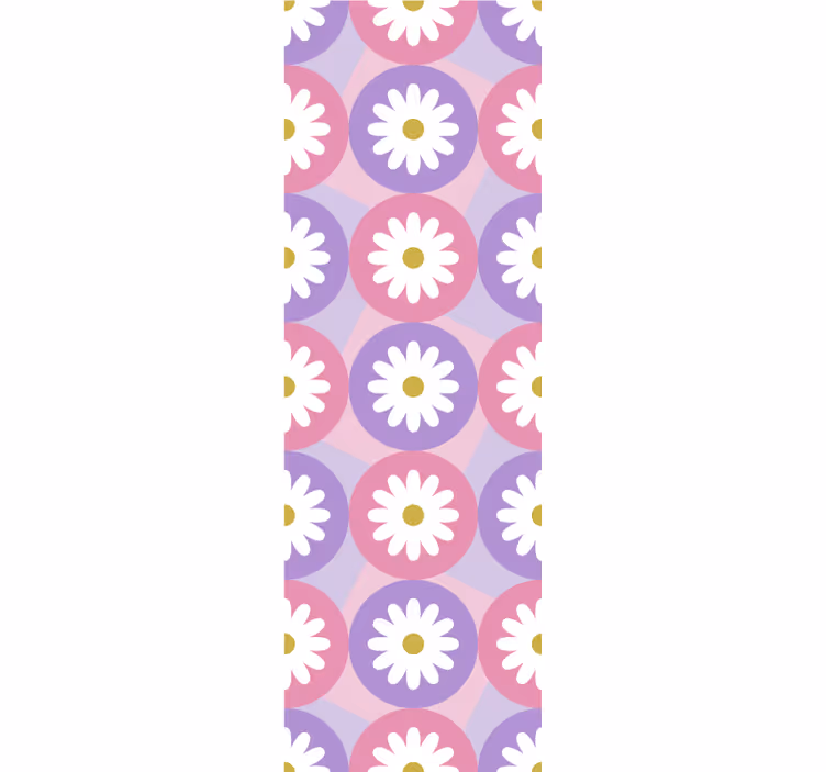 Rollo fenster kinderzimmer lila pink gänseblümchen muster - TenStickers