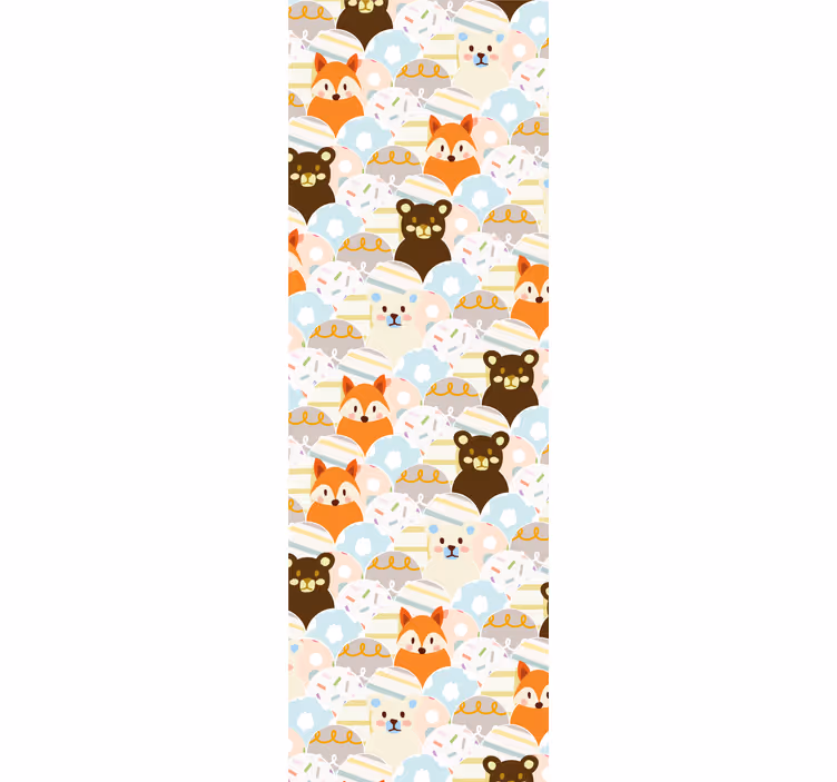 Rollo fenster kinderzimmer patchwork bär und fuchs design - TenStickers