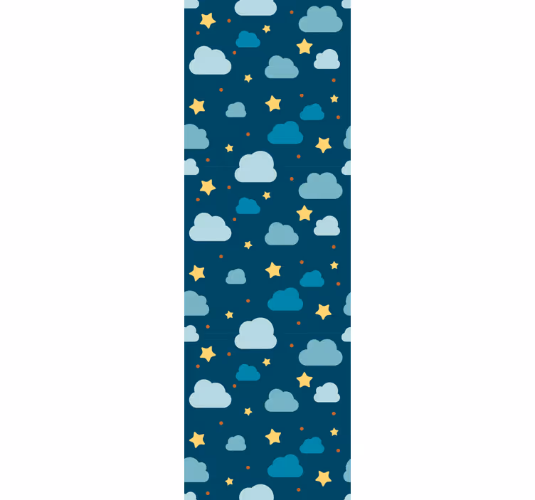 Rollo fenster kinderzimmer sternennacht mit wolken - TenStickers