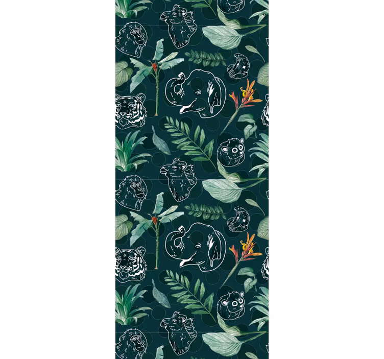 Rollo fenster kinderzimmer mit buntem dschungelmuster - TenStickers