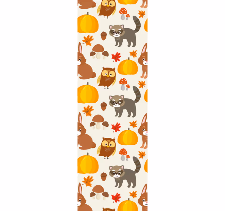 Rollo fenster kinderzimmer mit waldtieren im herbst - TenStickers