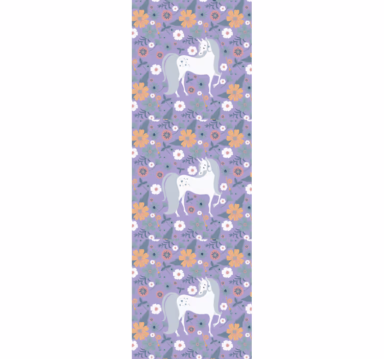 Rollo fenster kinderzimmer mit einhorn blumenmuster - TenStickers