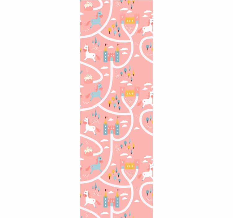 Rollo fenster kinderzimmer mit pinken einhornmotiven - TenStickers