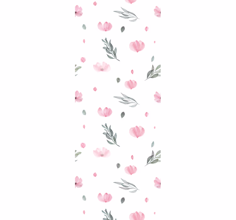 Rollo fenster kinderzimmer mit pinken minimalblumen - TenStickers