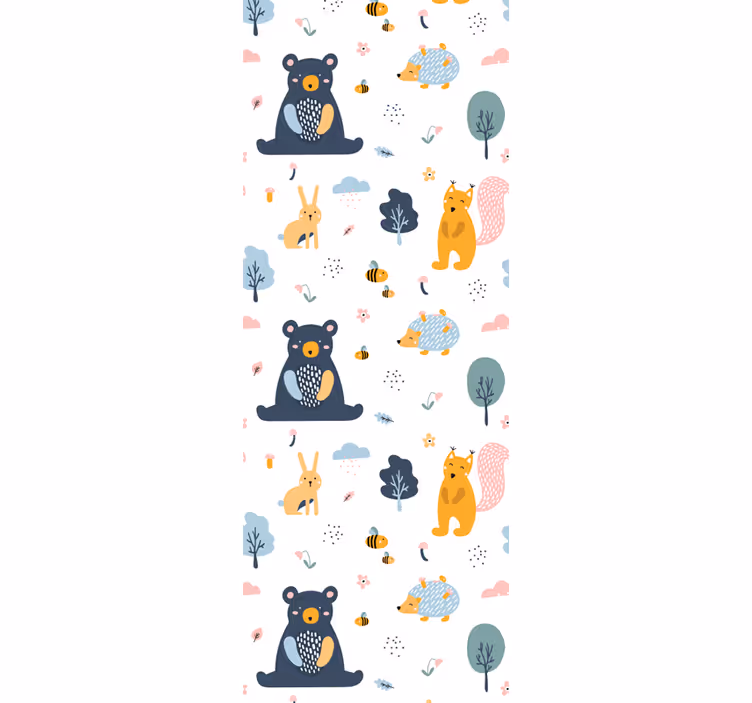 Rollo fenster kinderzimmer bunte eichhörnchen und teddys - TenStickers