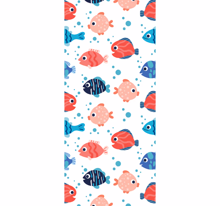 Rollo fenster kinderzimmer mit rosa und blauen fischen - TenStickers