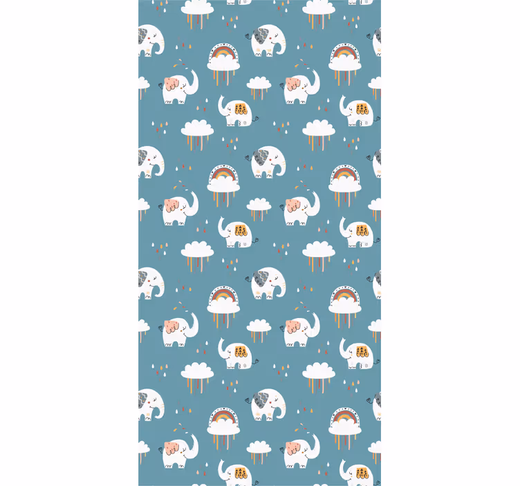 Rollo fenster kinderzimmer elefant im regen - TenStickers