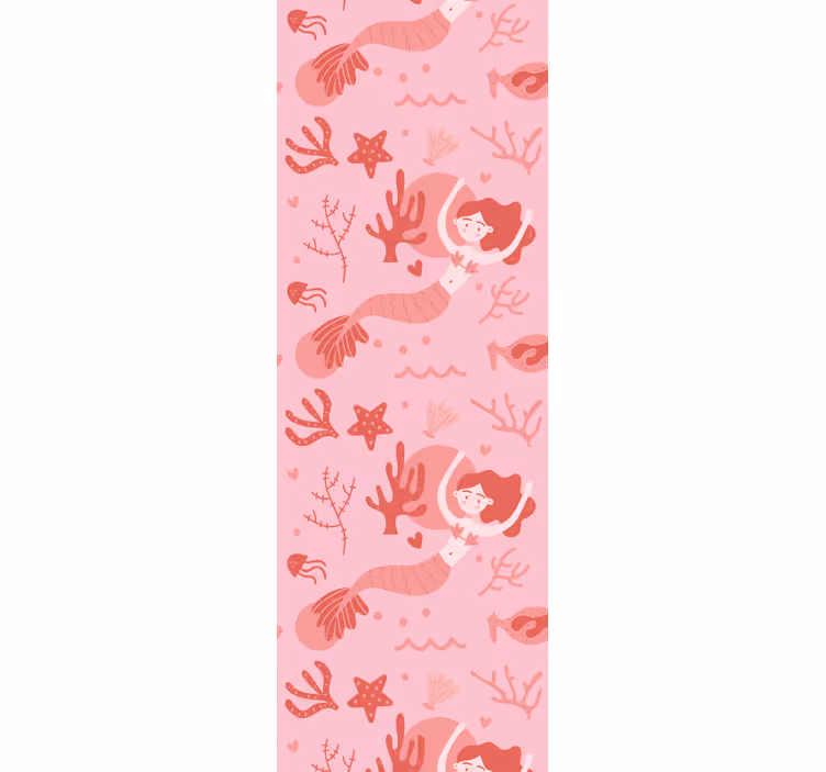 Rollo fenster kinderzimmer meerjungfrau pink winkend - TenStickers