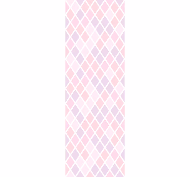 Rollo fenster kinderzimmer im design rosa und weißes rhombus - TenStickers