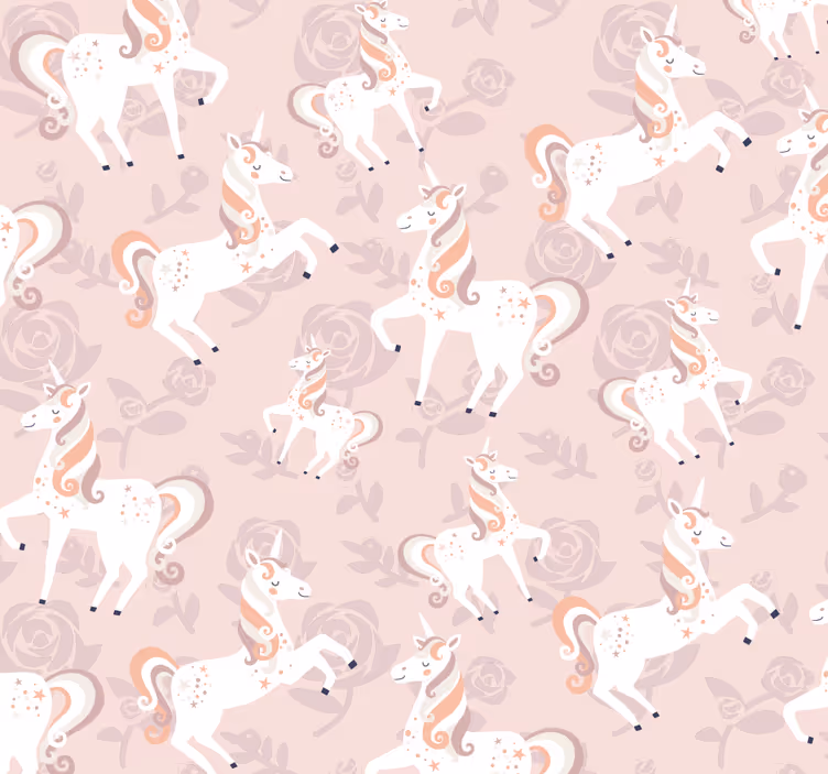 Rollo fenster kinderzimmer pinkes einhorn mit blumen - TenStickers