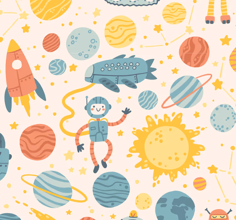 Rollo fenster kinderzimmer weltraum abenteuer szene - TenStickers