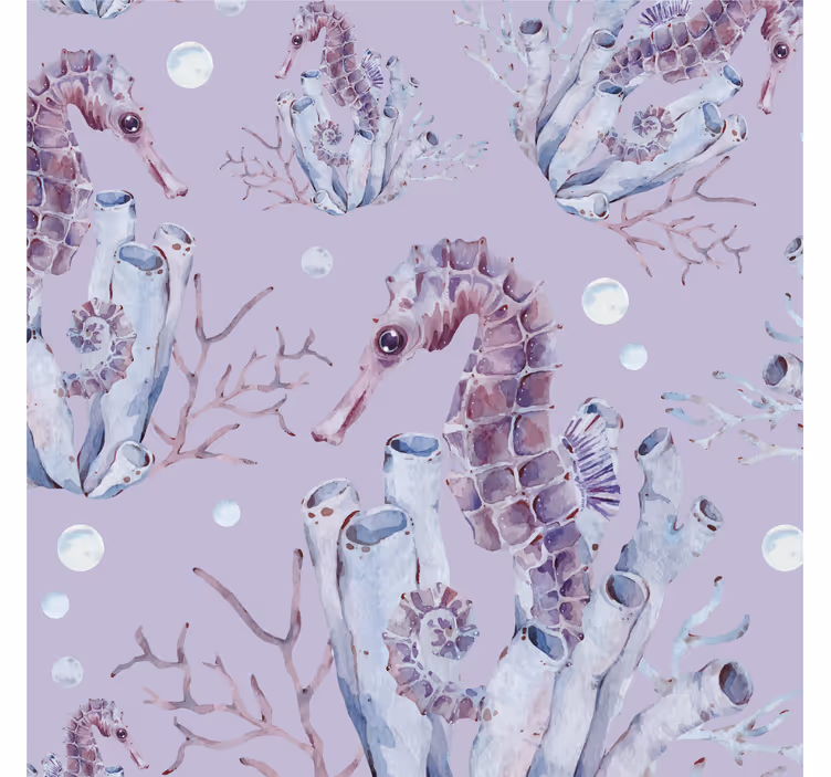 Rollo fenster kinderzimmer seepferdchen aquarell - TenStickers