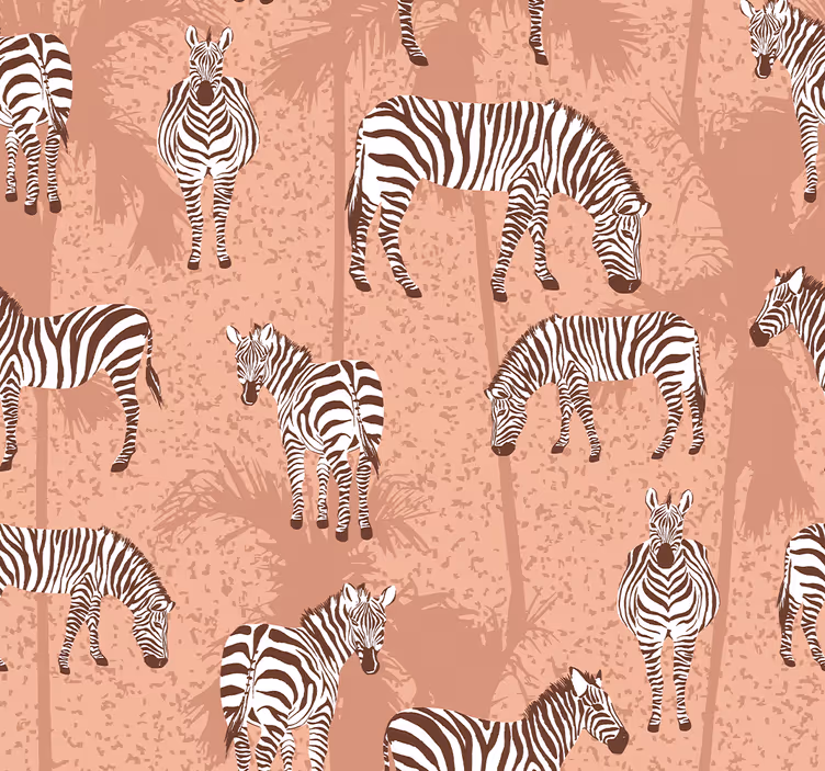 Rollo fenster kinderzimmer zebra und palmen braun - TenStickers