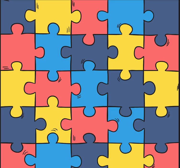 Rollo fenster kinderzimmer regenbogen puzzle - TenStickers