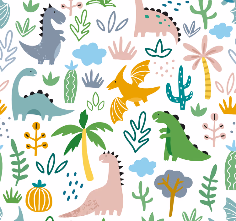 Rollo fenster kinderzimmer skandinavisches jurassic-muster - TenStickers