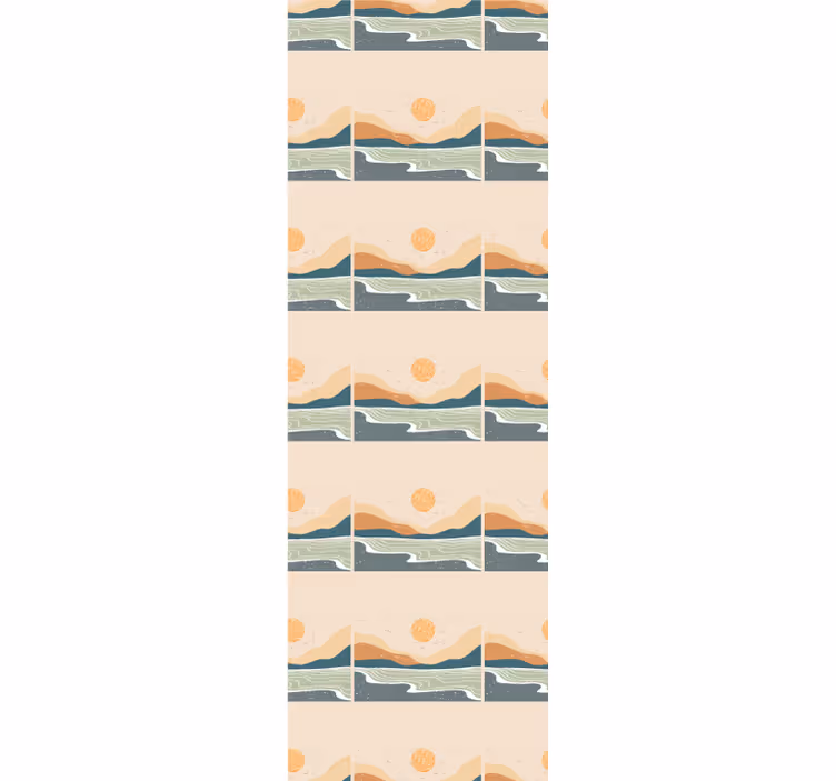 Rollo fenster home office abstrakte sonnenuntergang berge - TenStickers