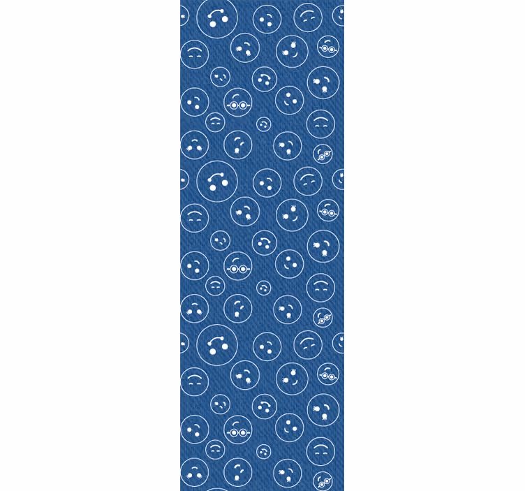 Rollo fenster jugendzimmer mit blauen smiley-gesichtern - TenStickers