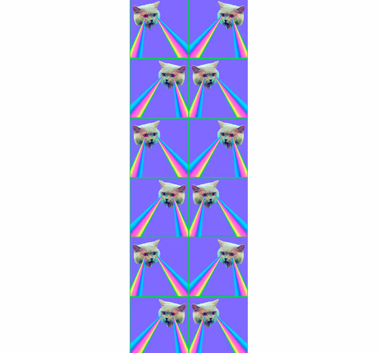 Rollo fenster jugendzimmer mit laserkatze vaporwave - TenStickers