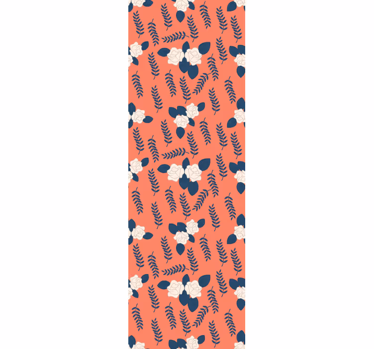 Rollo fenster jugendzimmer mit orange rosenmuster - TenStickers