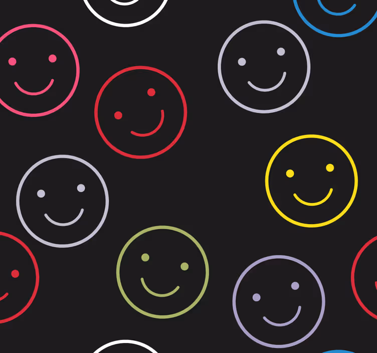 Rollo fenster jugendzimmer mit bunten smiley-gesichtern - TenStickers