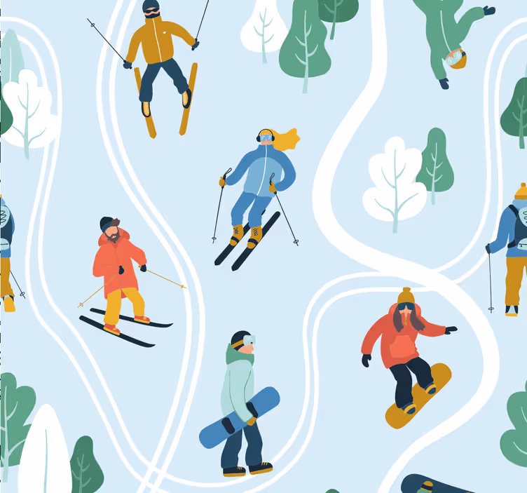 Rollo fenster jugendzimmer blauer skisport - TenStickers