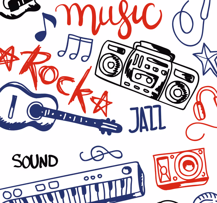 Rollo fenster jugendzimmer für musikinstrumente - TenStickers