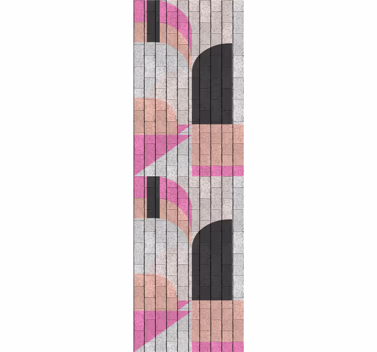 Rollo fenster modern mit abstrakten formen auf ziegeln - TenStickers