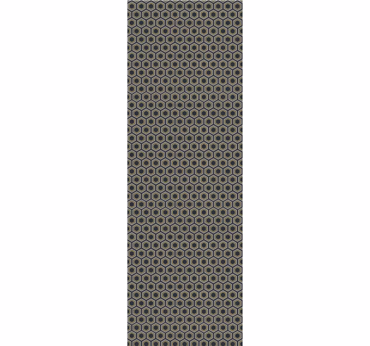 Rollo fenster modern mit goldenen und grauen sechsecken - TenStickers