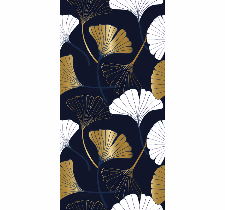 Rollo fenster modern mit geprägten ginkgo-blättern - TenStickers