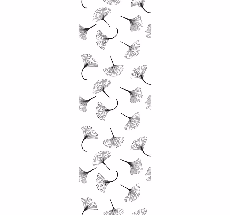 Rollo fenster modern ginkgo blätter schwarzes muster - TenStickers