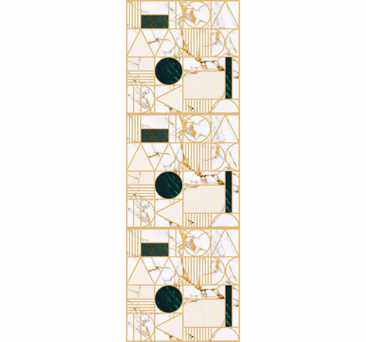 Rollo fenster modern in geometrischem weißmarmor - TenStickers